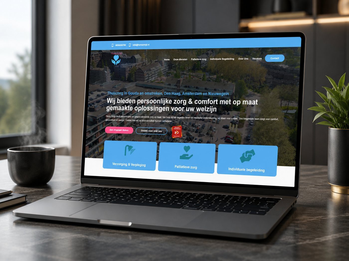 Website van Hana Zorgt voor thuiszorg in Gouda en omstreken