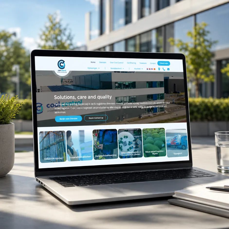 Website van logistiek dienstverlener Cool Control