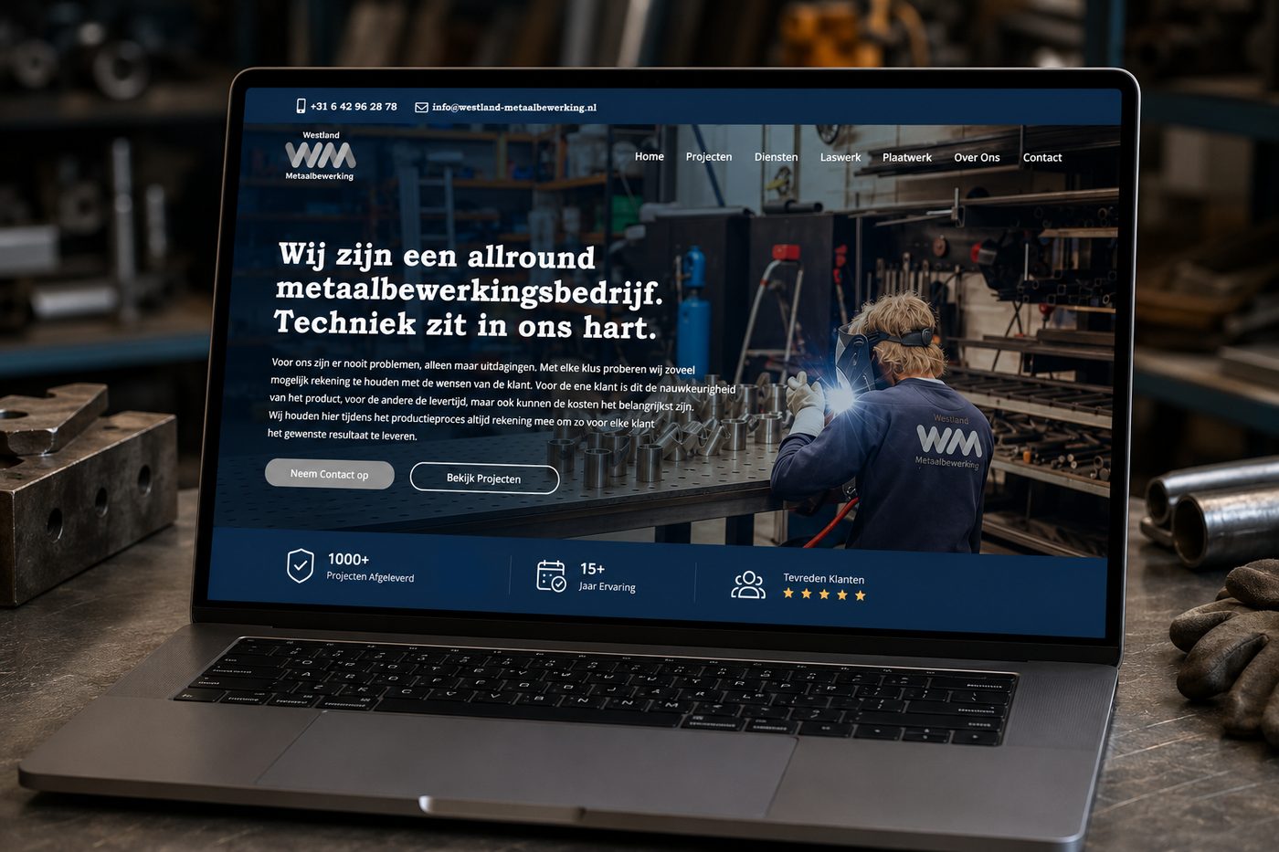 Website van Westland Metaalbewerking